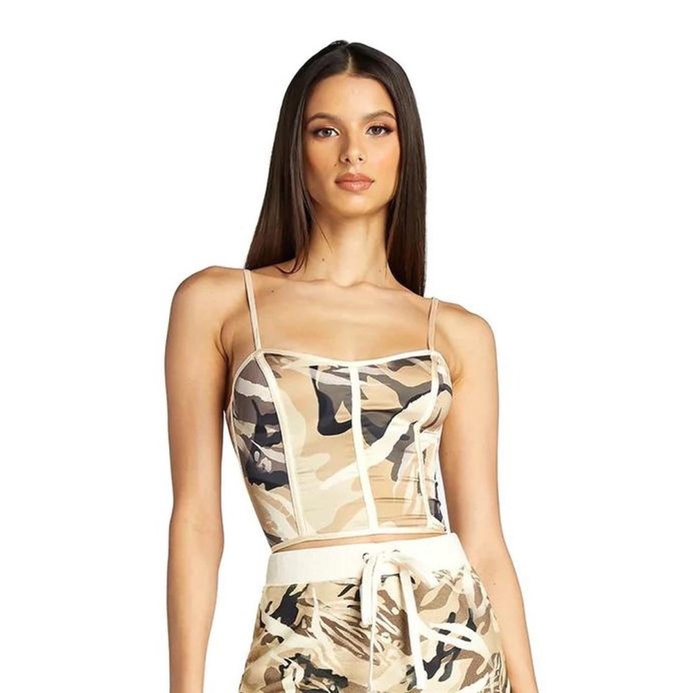I.AM.GIA camouflage corset top